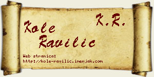 Kole Ravilić vizit kartica